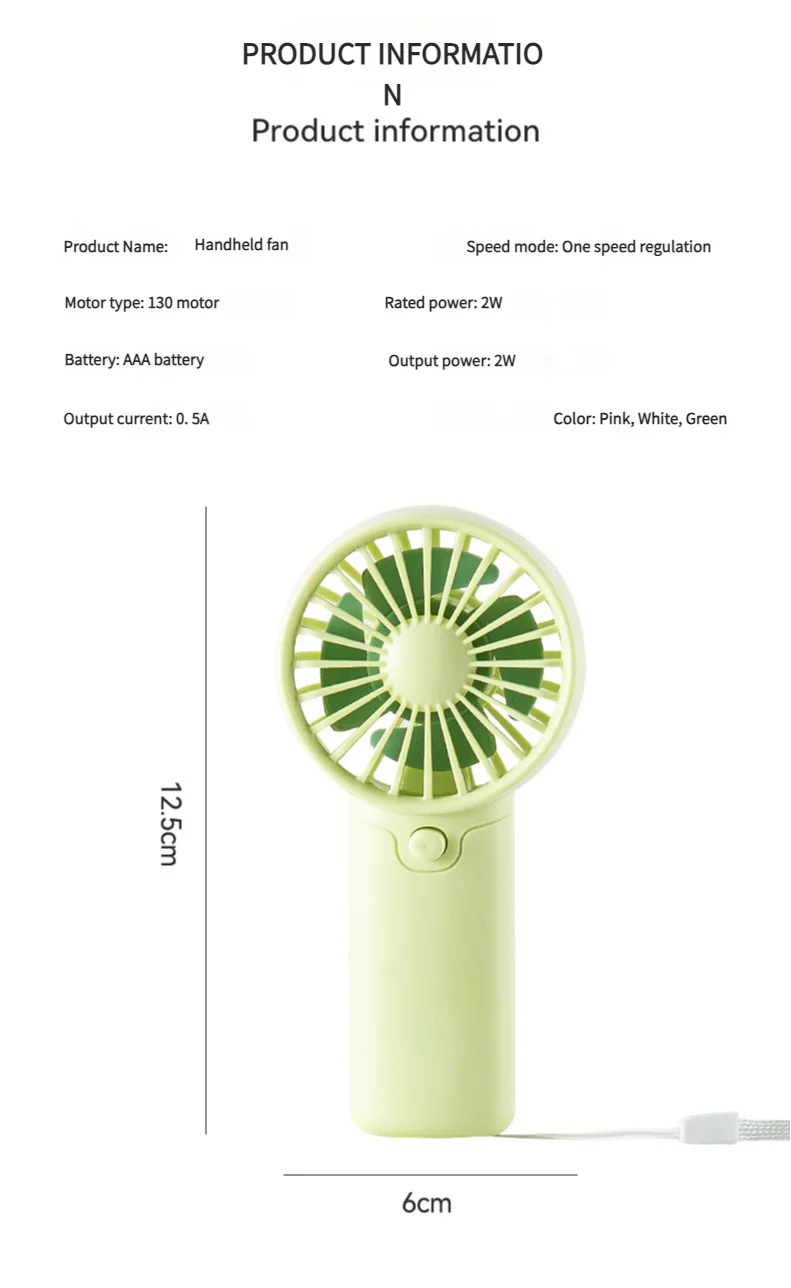Portable Mini Handheld Fan – Lightweight Pocket Air Cooler, Battery Powered Personal Cooling Fan for Travel & Office