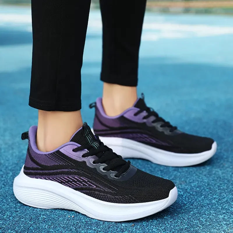 Women’s Breathable Mesh Sneakers – Lightweight Anti-Slip Lace-Up Summer Running & Hiking Athletic Shoes