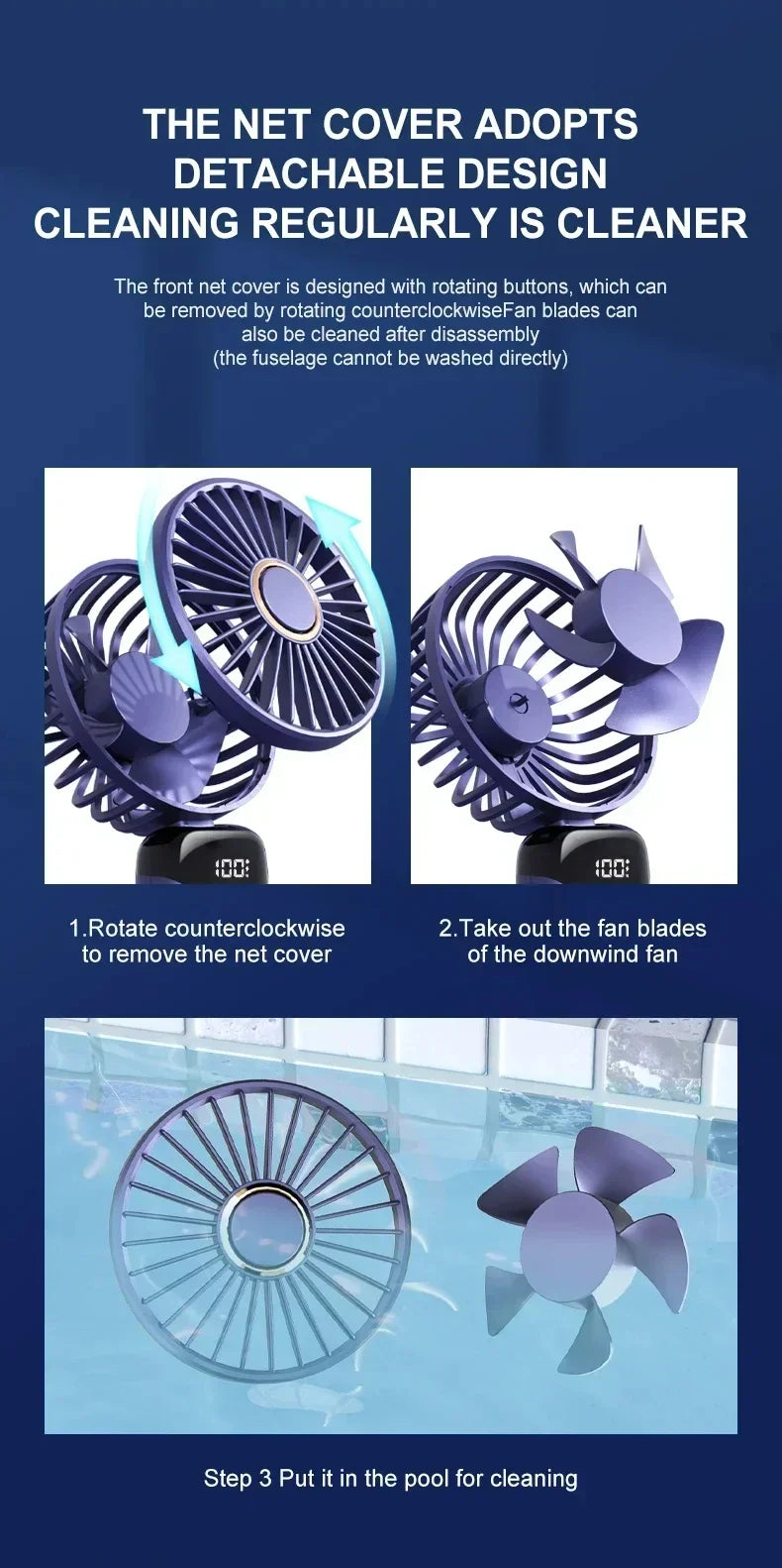 Portable Rechargeable Handheld Fan with LED Display, 5-Speed Mini Clip Fan with 90° Adjustable Head & Aromatherapy Function – USB Personal Cooling Fan for Office, Travel & Outdoor Use