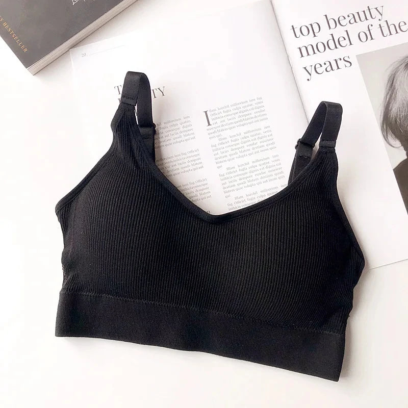 Women’s Seamless Cotton Tube Top Bra – Wire-Free Gathered Comfort Bralette