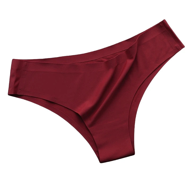 4PCS Seamless Women’s G-String Panties Set – Ultra-Thin Ice Silk Low Waist Invisible Briefs, Soft Breathable Cotton Crotch Underwear