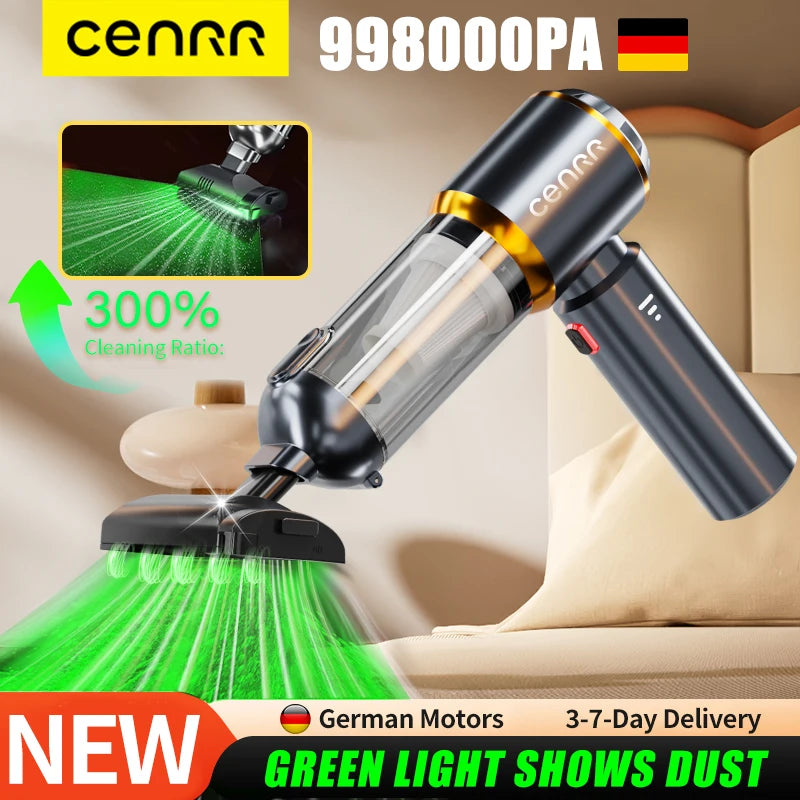 CENRR Mini Car Vacuum Cleaner 998000PA – Portable Handheld Vacuum & Blower for Car and Home Use