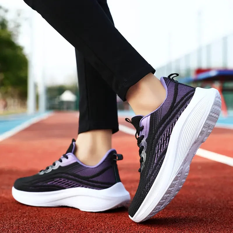 Women’s Breathable Mesh Sneakers – Lightweight Anti-Slip Lace-Up Summer Running & Hiking Athletic Shoes