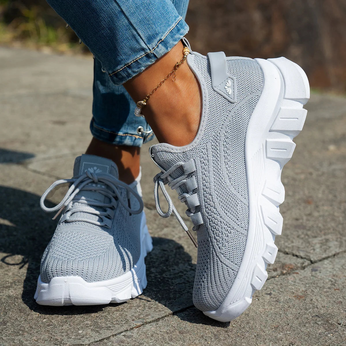 Women’s Lightweight Breathable Mesh Slip-On Walking Shoes – Plus Size Comfort Non-Slip Flat Sole Casual Spring Sneakers