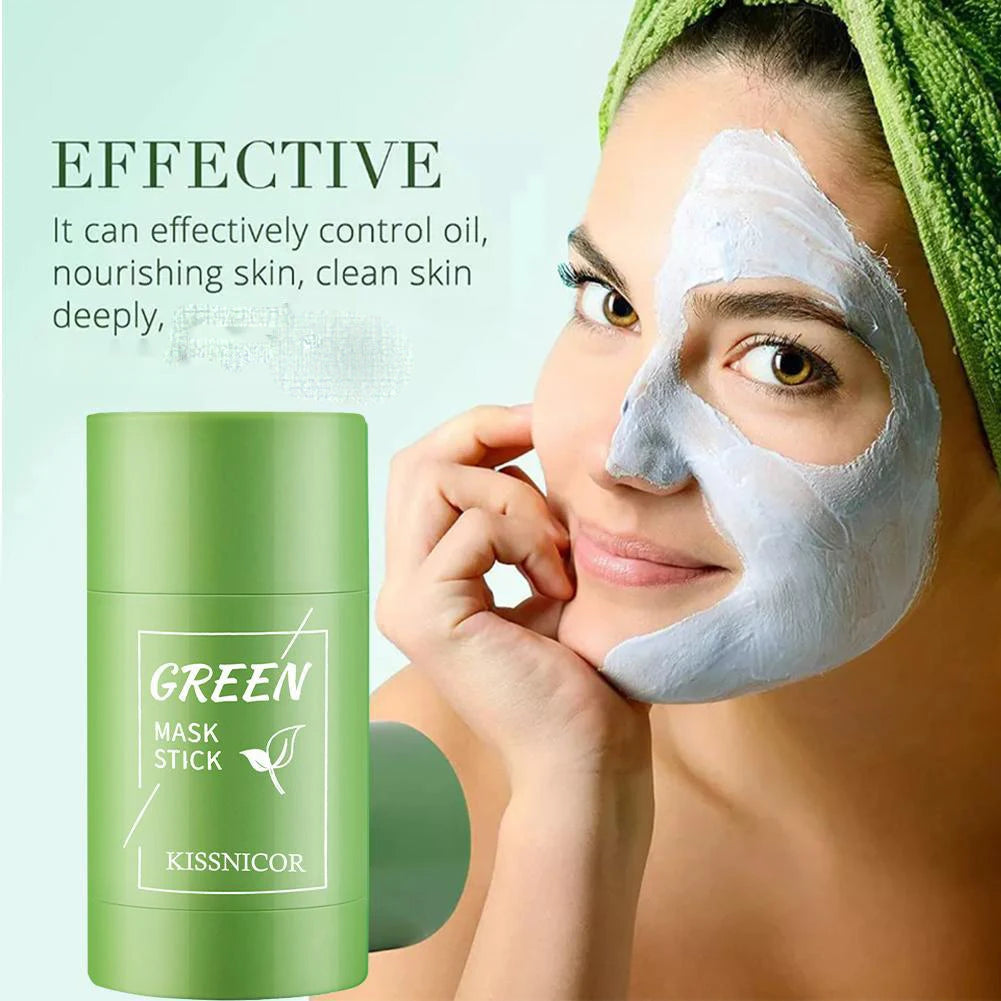 Green Tea Facial Clay Mask Stick – Deep Cleansing, Oil Control, Acne Treatment & Pore Minimizing Korean Skincare