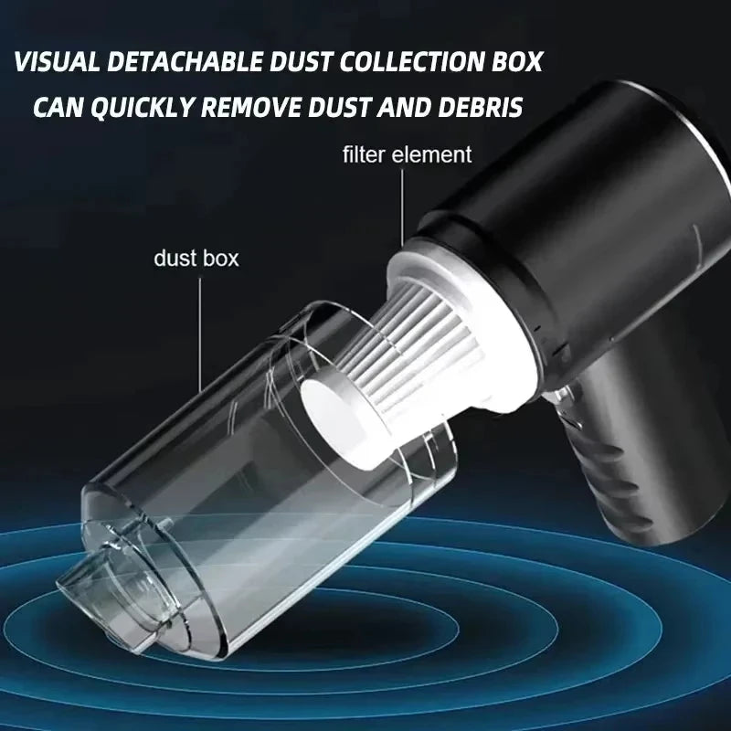 2900000PA 4-in-1 Cordless Car Vacuum Cleaner – USB Rechargeable High-Power Blower & Suction Portable Cleaning Device