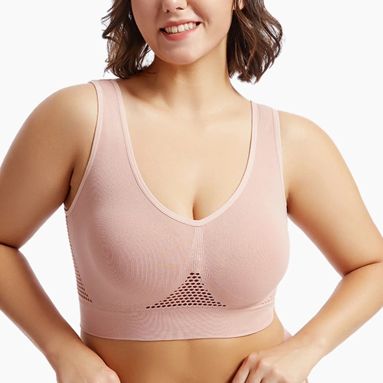 Shockproof Women’s Sports Bra – Breathable Knit Running & Yoga Tank Top, High-Support Anti-Sag Fitness Vest