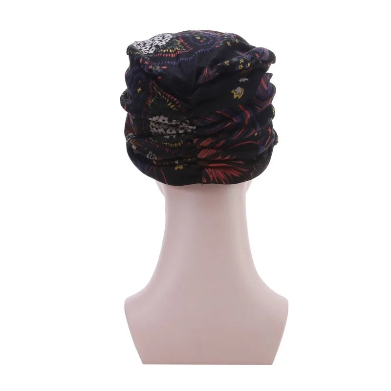 Women Autumn Winter Peaked Cap with Earflap – Warm Foldable Floral Print Casual Hat