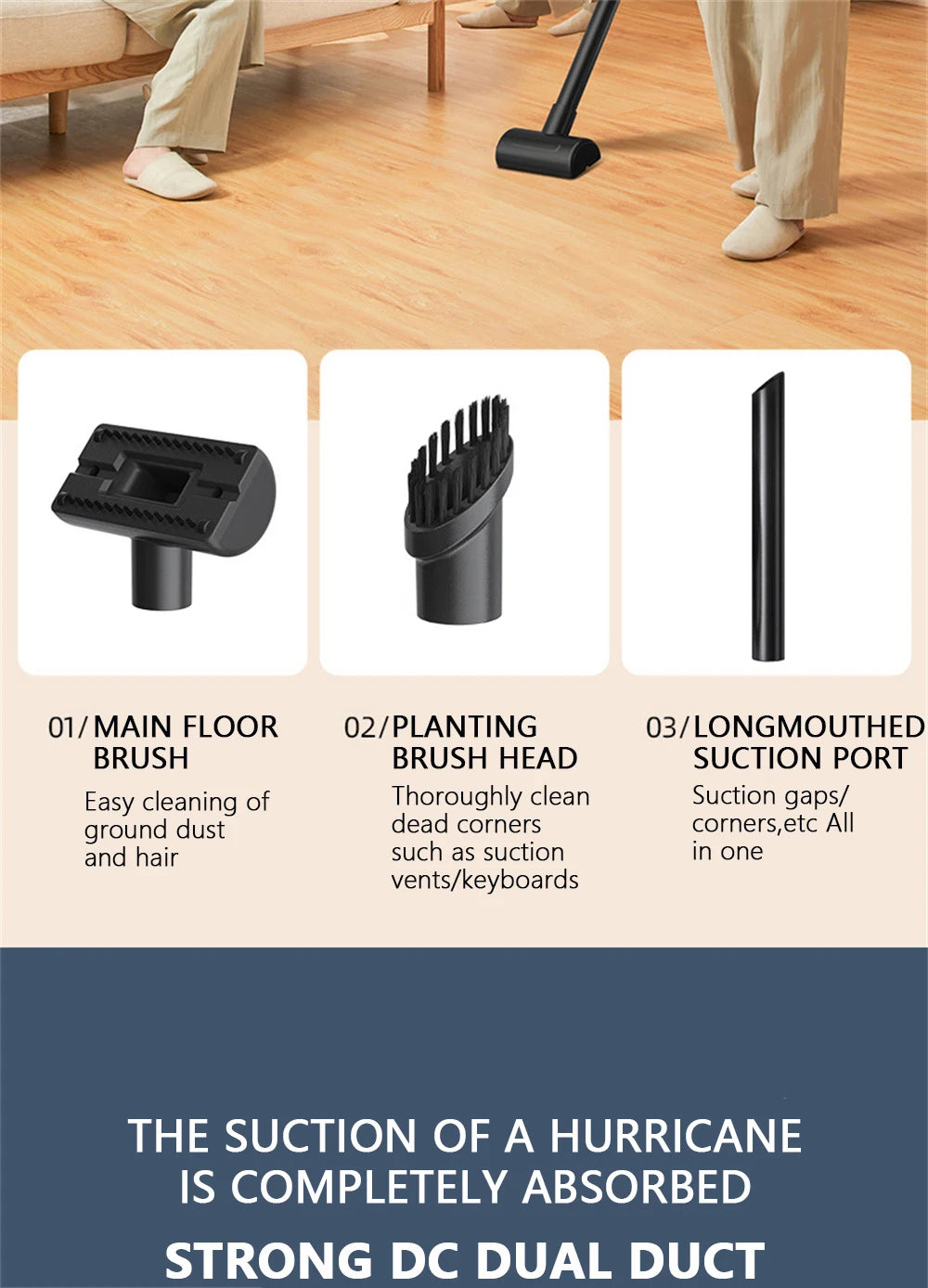 Cordless Handheld Vacuum Cleaner 50000Pa – Rechargeable Portable Mini Vacuum for Home, Car & Pet Hair Cleaning