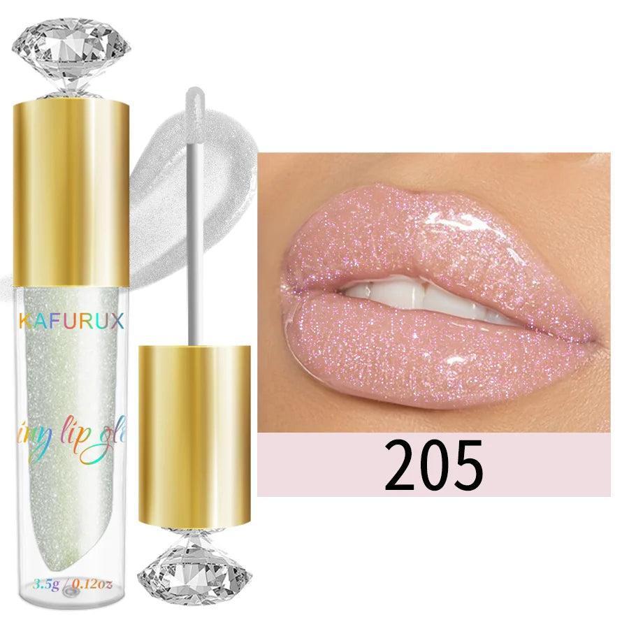 9-Color Diamond Shimmer Glitter Lip Gloss – Moisturizing Long-Lasting Sparkling Liquid Lipstick with Pearl Finish (3.5g)
