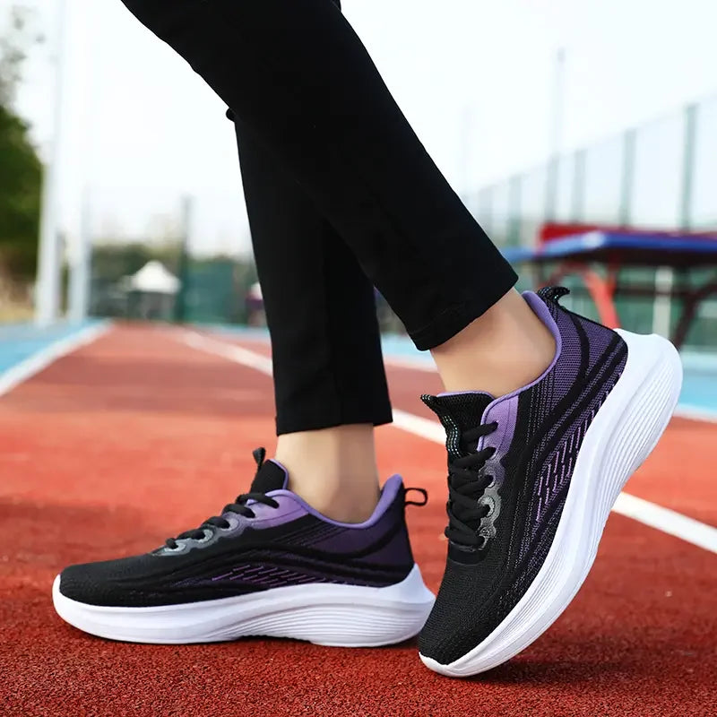 Women’s Breathable Mesh Sneakers – Lightweight Anti-Slip Lace-Up Summer Running & Hiking Athletic Shoes