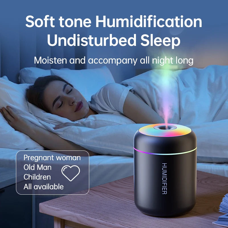 180ml Mini USB Air Humidifier & Essential Oil Diffuser – Portable Aromatherapy Mist Maker with LED Light for Car, Home & Bedroom Air Purification