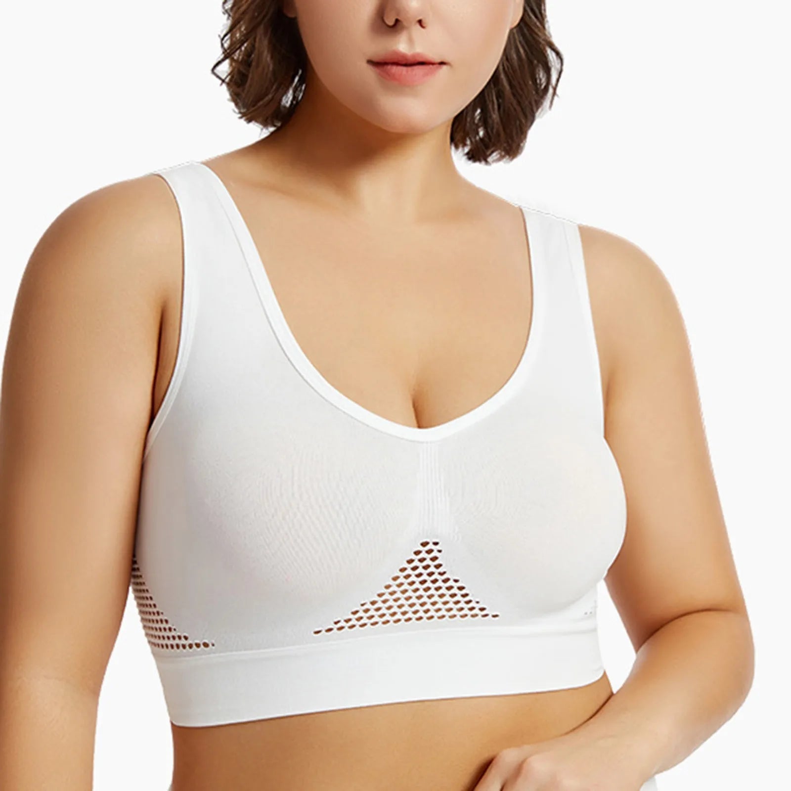 Shockproof Women’s Sports Bra – Breathable Knit Running & Yoga Tank Top, High-Support Anti-Sag Fitness Vest