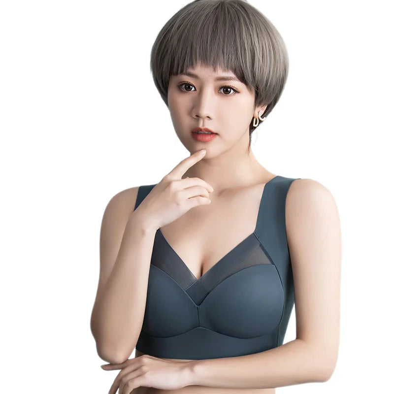 Women’s Breathable Push-Up Sports Bra – Padded Wire-Free Mesh Gym Bra, EU/US Size Fitness Inner Support Vest
