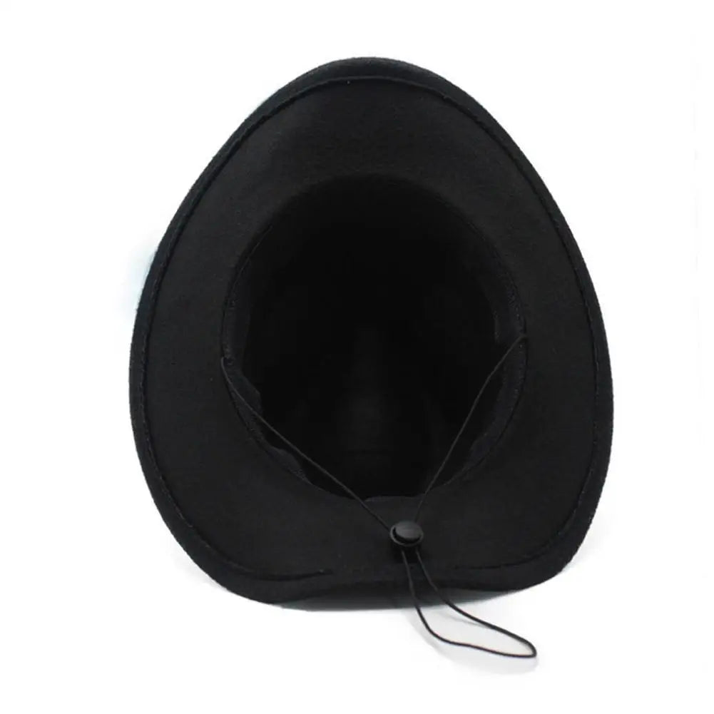 Vintage Western Cowboy Hat for Women – Roll-Up Brim Fedora with Belt Buckle, Sun Protection, All-Season Polyester Cowgirl Hat