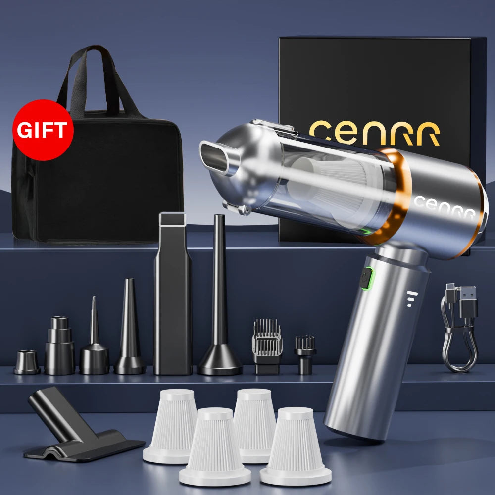 CENRR Mini Car Vacuum Cleaner 998000PA – Portable Handheld Vacuum & Blower for Car and Home Use