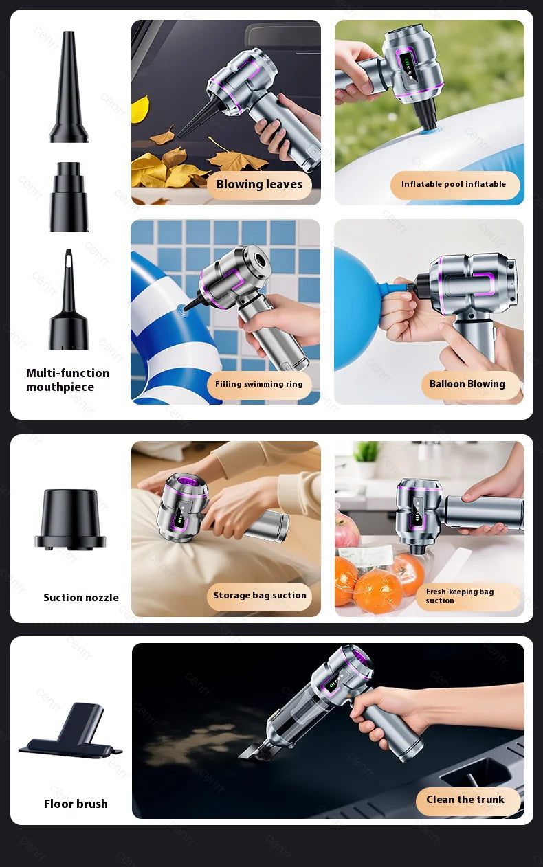 Cordless Mini Car Vacuum Cleaner 998000PA – Portable Handheld Blower for Car & Home Cleaning