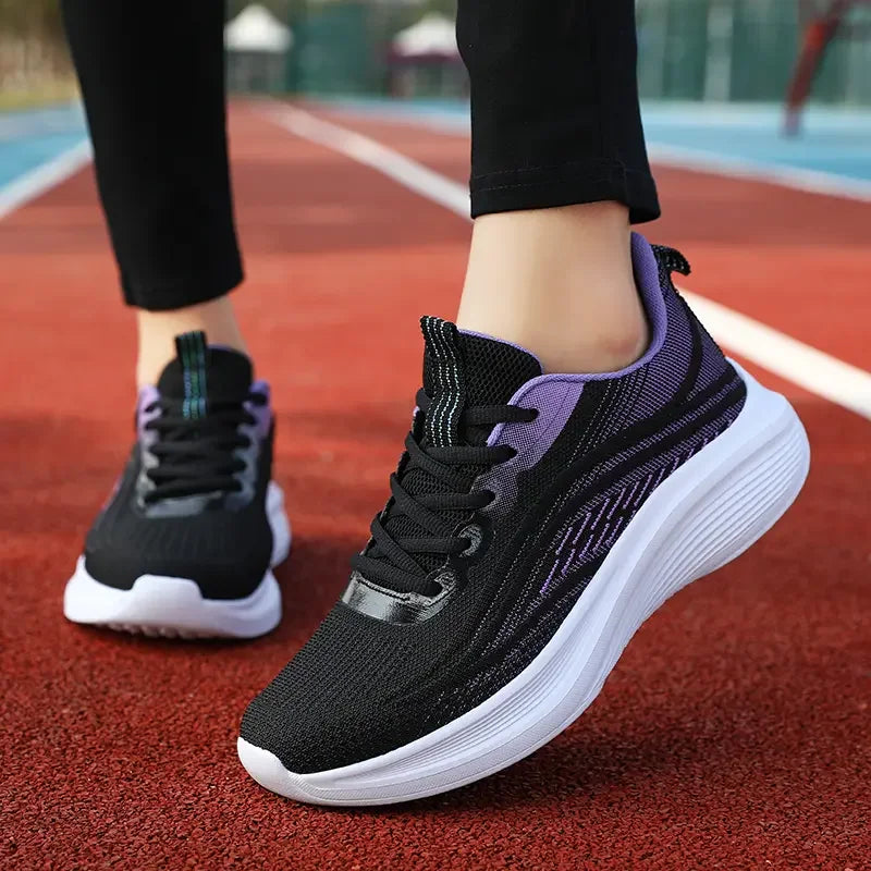 Women’s Breathable Mesh Sneakers – Lightweight Anti-Slip Lace-Up Summer Running & Hiking Athletic Shoes