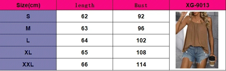 Women’s Sleeveless Linen Camisole Top – Loose Fit Backless Pleated Casual Office Style