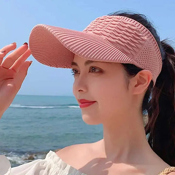 Women’s Anti-UV Breathable Adjustable Sun Visor Hat – Lightweight Outdoor Sports Cap for Tennis, Golf, Running & Beach