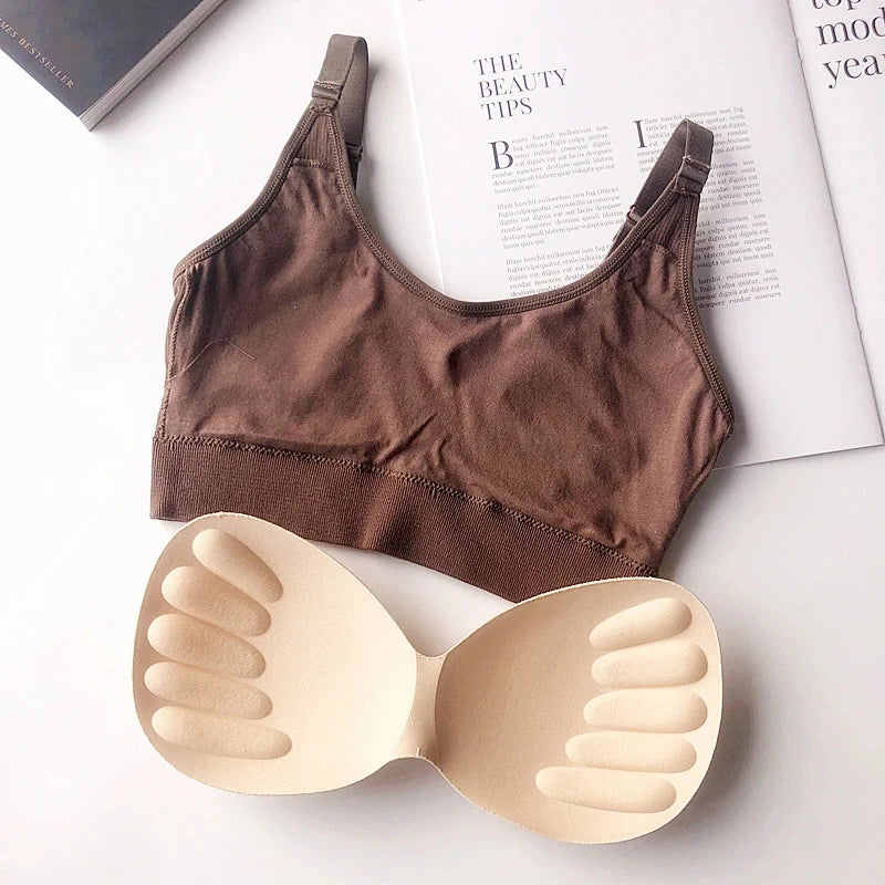 Women’s Seamless Cotton Tube Top Bra – Wire-Free Gathered Comfort Bralette