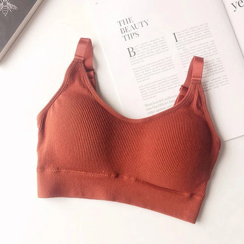 Women’s Seamless Cotton Tube Top Bra – Wire-Free Gathered Comfort Bralette