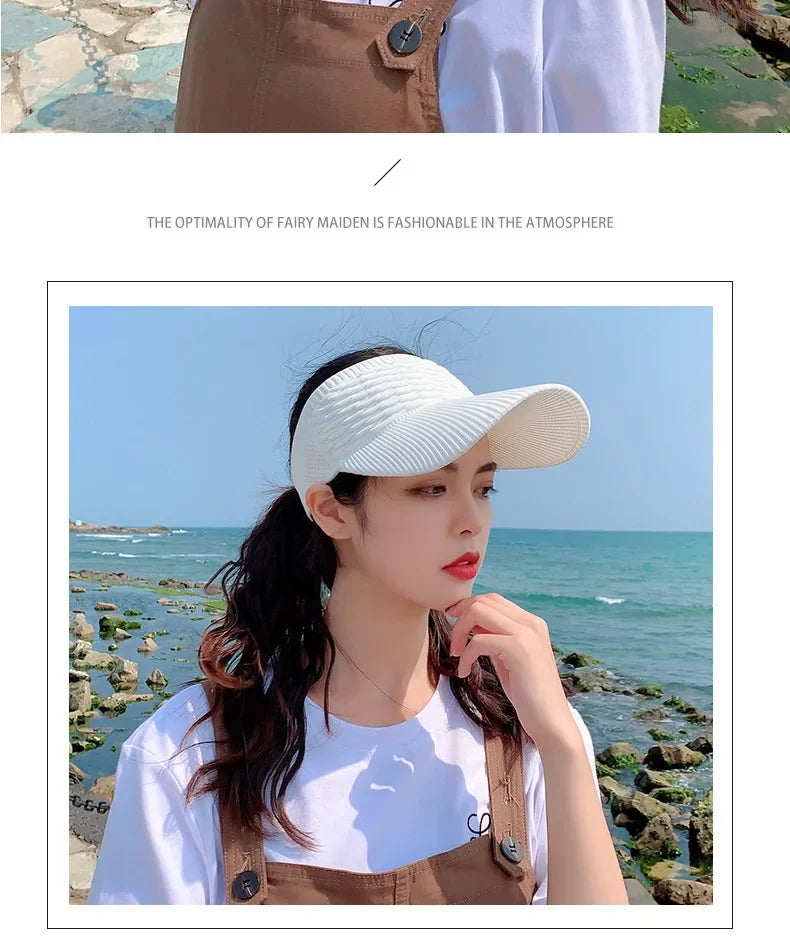 Anti-UV Sun Visor Hat – Breathable Adjustable Open Top Cap for Women & Men | Summer Sports, Golf, Tennis, Beach