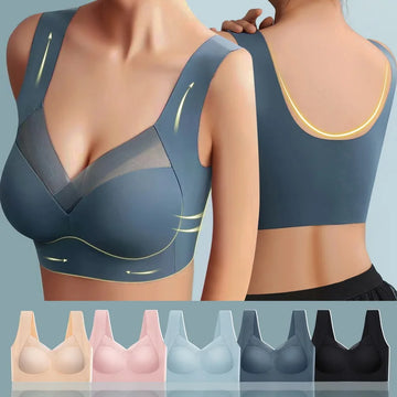 Women’s Breathable Push-Up Sports Bra – Padded Wire-Free Mesh Gym Bra, EU/US Size Fitness Inner Support Vest