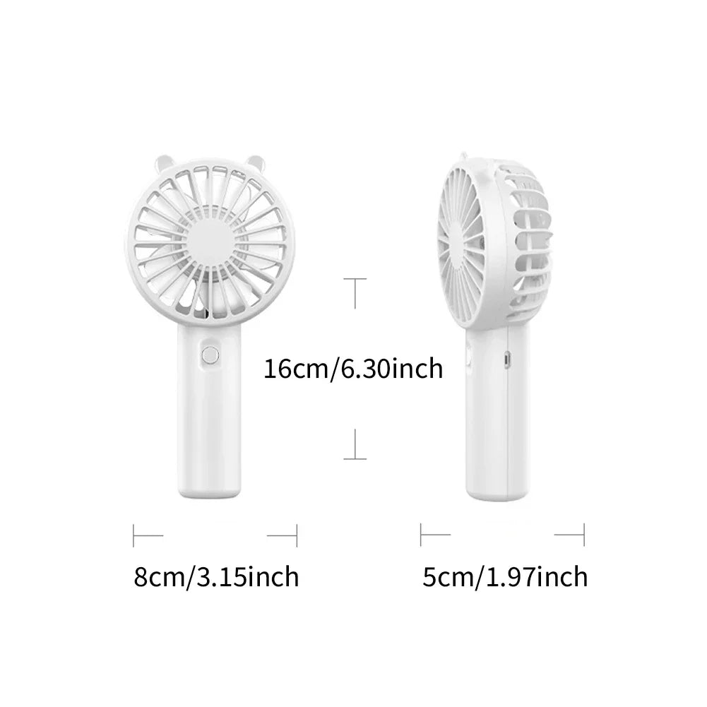 Portable Mini USB Rechargeable Handheld Cooling Fan – Compact Silent Personal Cooler for Travel, Desk & Eyelash Drying
