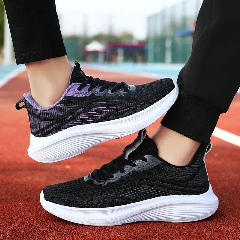 Women’s Breathable Mesh Sneakers – Lightweight Anti-Slip Lace-Up Summer Running & Hiking Athletic Shoes