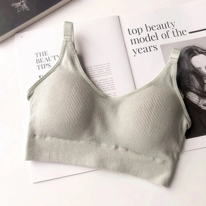 Women’s Seamless Cotton Tube Top Bra – Wire-Free Gathered Comfort Bralette