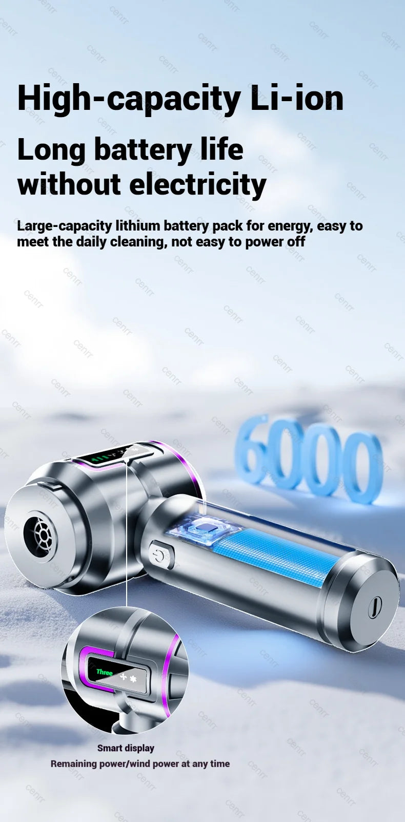 Cordless Mini Car Vacuum Cleaner 998000PA – Portable Handheld Blower for Car & Home Cleaning