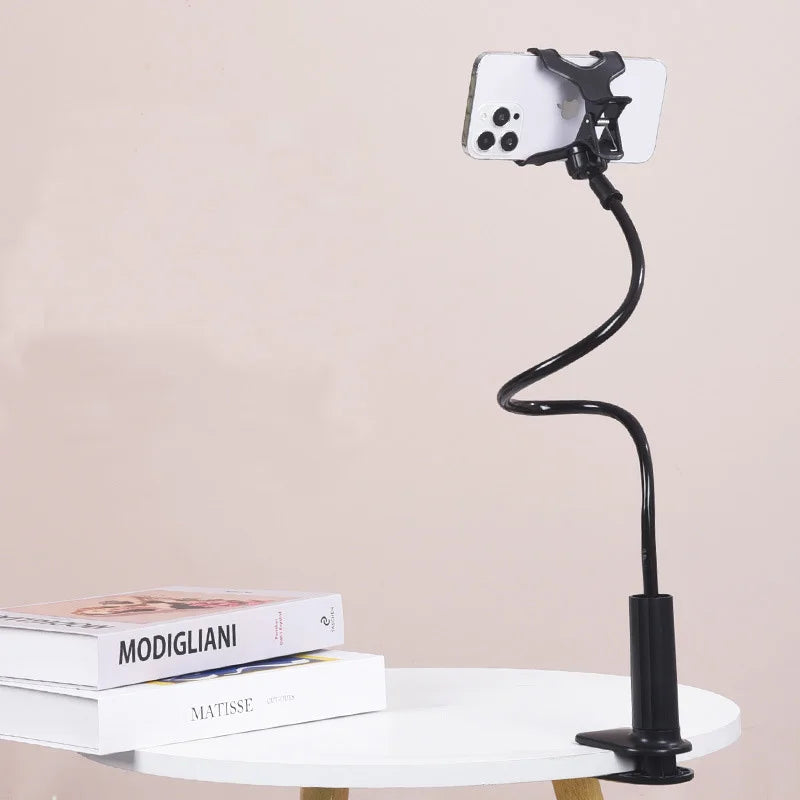 Lazy Bedside Phone Holder Clamp – Flexible Gooseneck Desktop & Bed Smartphone Mount Stand