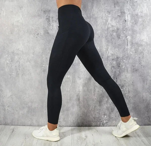 High Waist Yoga Leggings for Women – Butt Lifting Gym & Running Tights with Pocket, Stretchy Ankle-Length Sports Pants