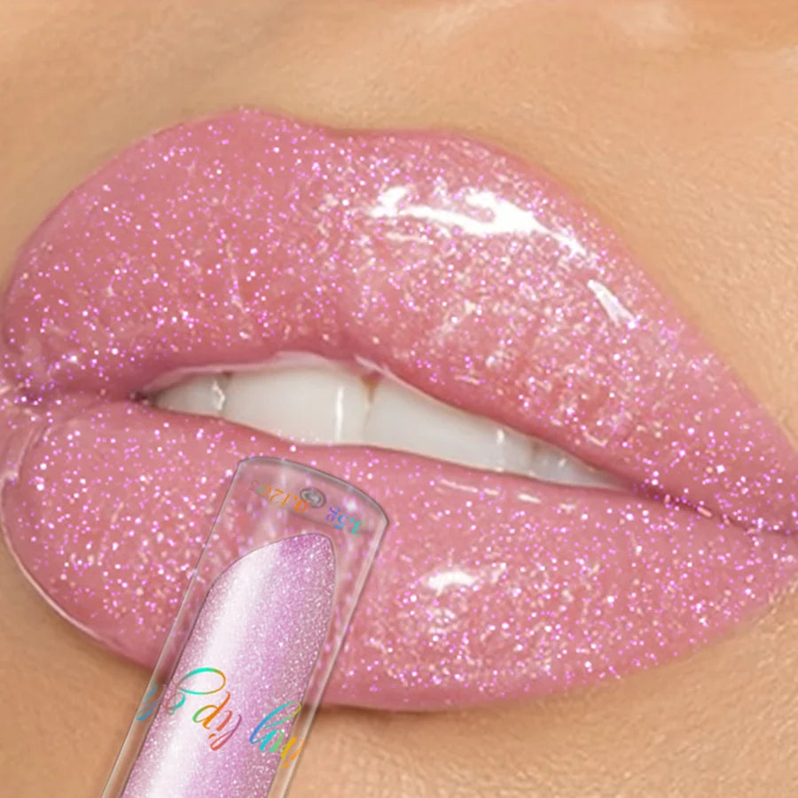 9-Color Diamond Shimmer Glitter Lip Gloss – Moisturizing Long-Lasting Sparkling Liquid Lipstick with Pearl Finish (3.5g)