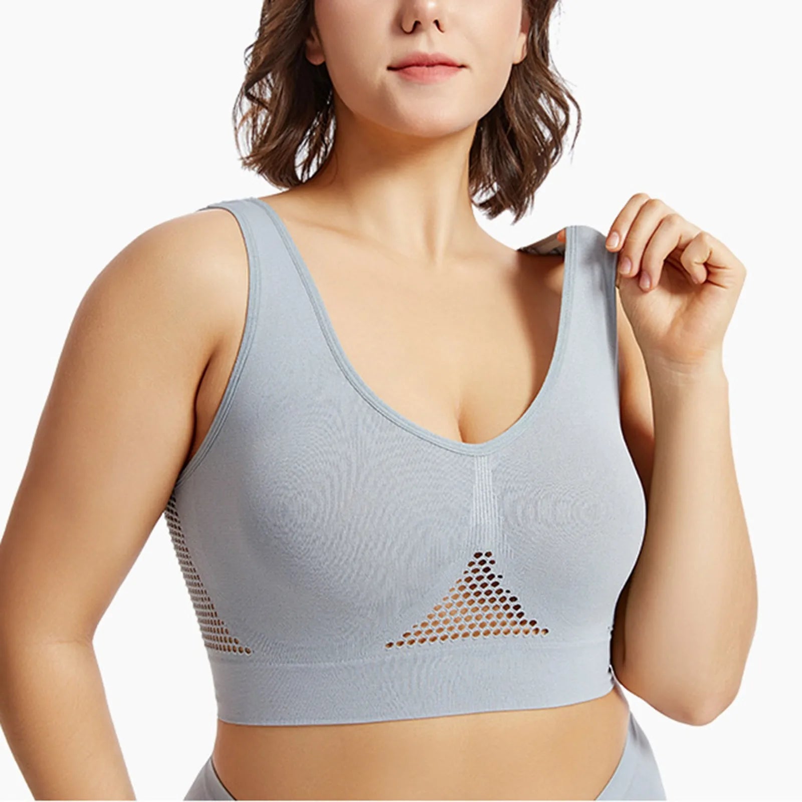 Shockproof Women’s Sports Bra – Breathable Knit Running & Yoga Tank Top, High-Support Anti-Sag Fitness Vest