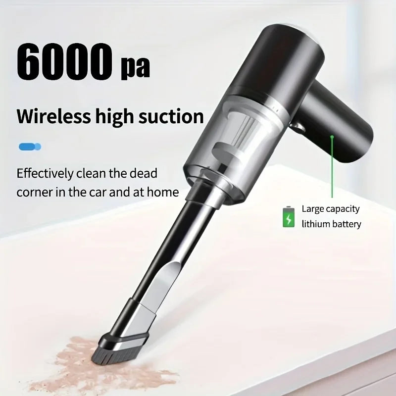 690000PA Cordless Car Vacuum Cleaner – Wireless Wet & Dry Handheld High-Power Vacuum with 2H Fast Charge