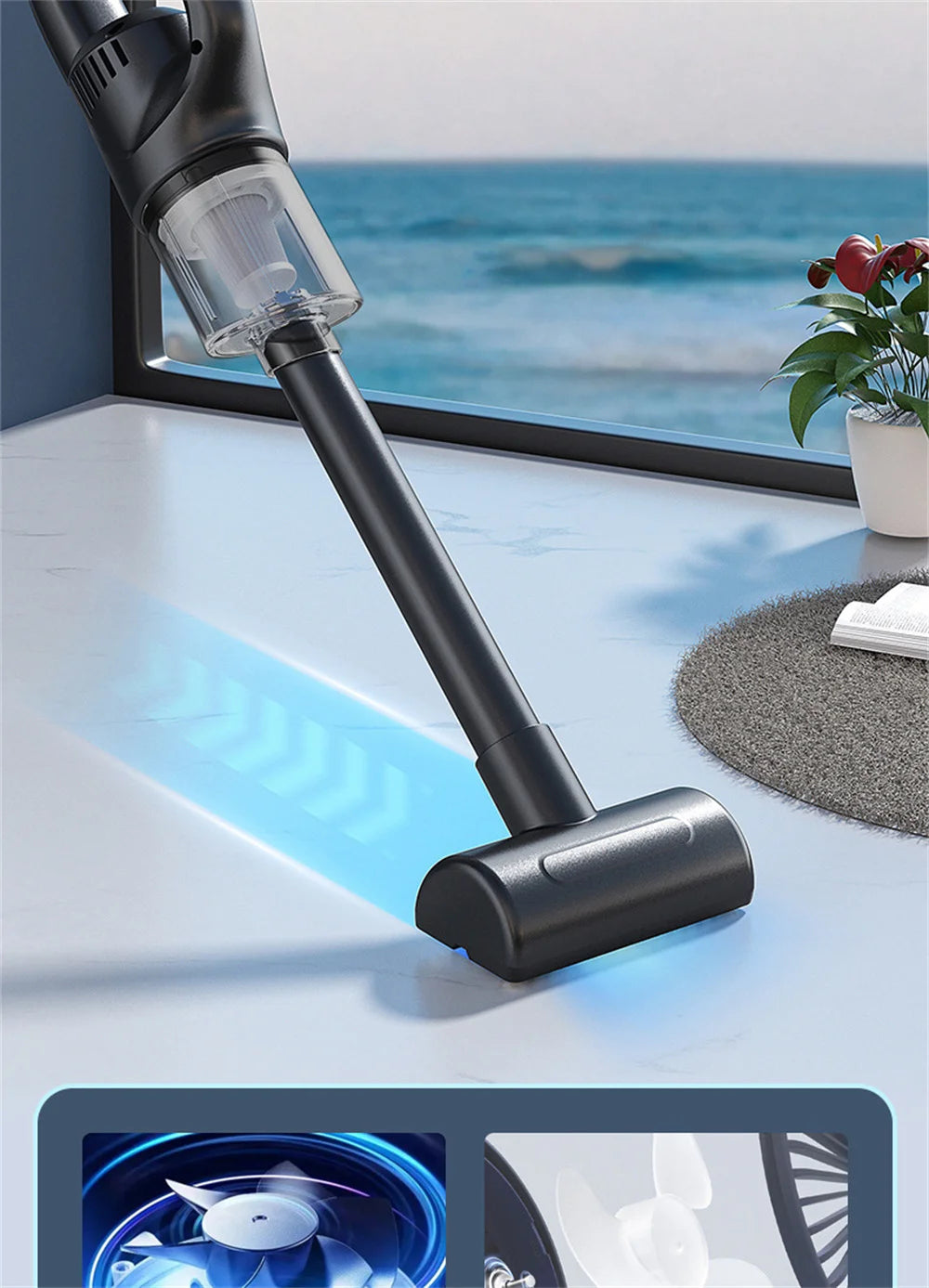 Cordless Handheld Vacuum Cleaner 50000Pa – Rechargeable Portable Mini Vacuum for Home, Car & Pet Hair Cleaning