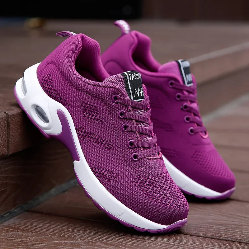 Women’s Platform Casual Sneakers – Breathable Mesh Running Shoes