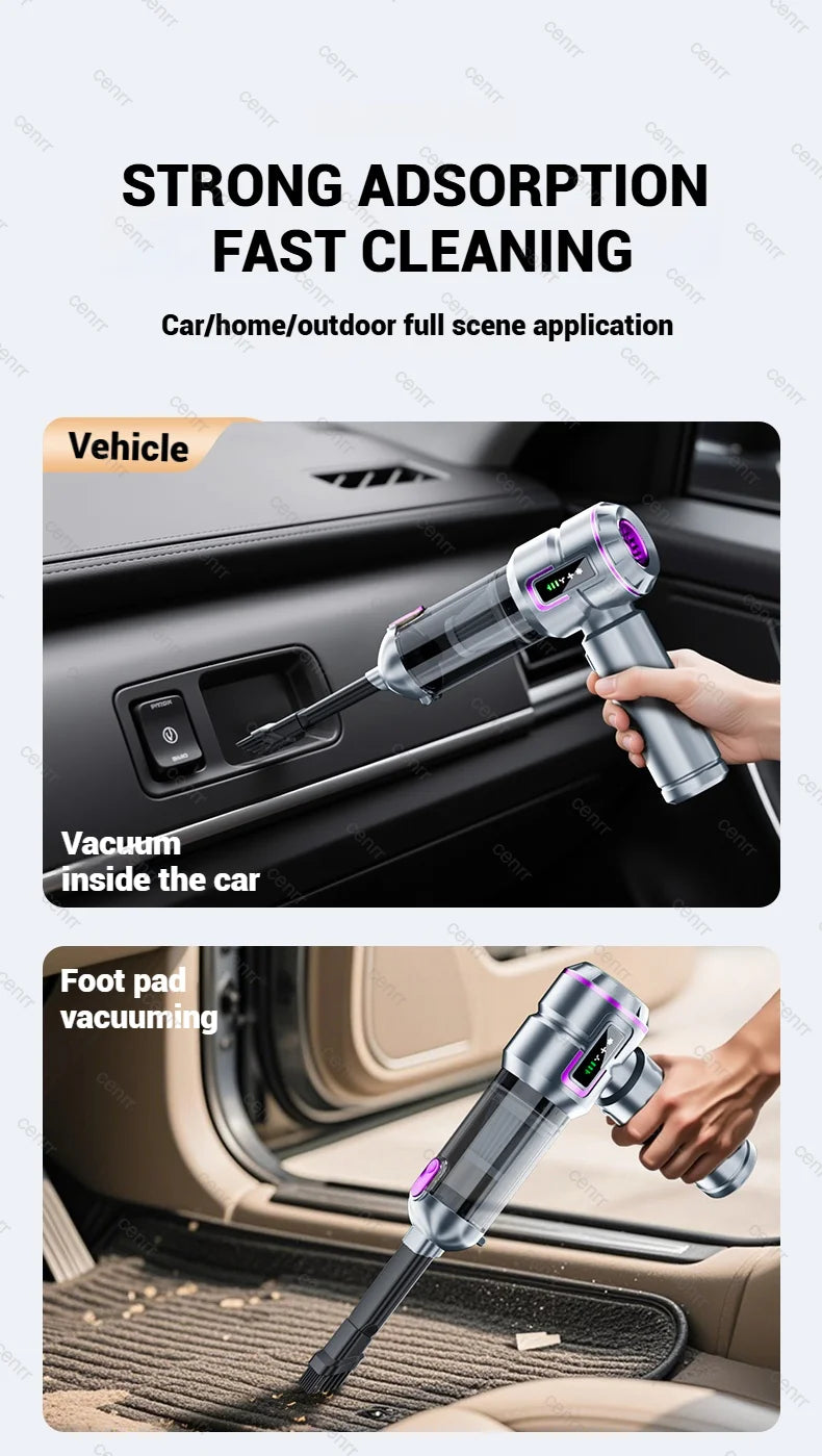 Cordless Mini Car Vacuum Cleaner 998000PA – Portable Handheld Blower for Car & Home Cleaning