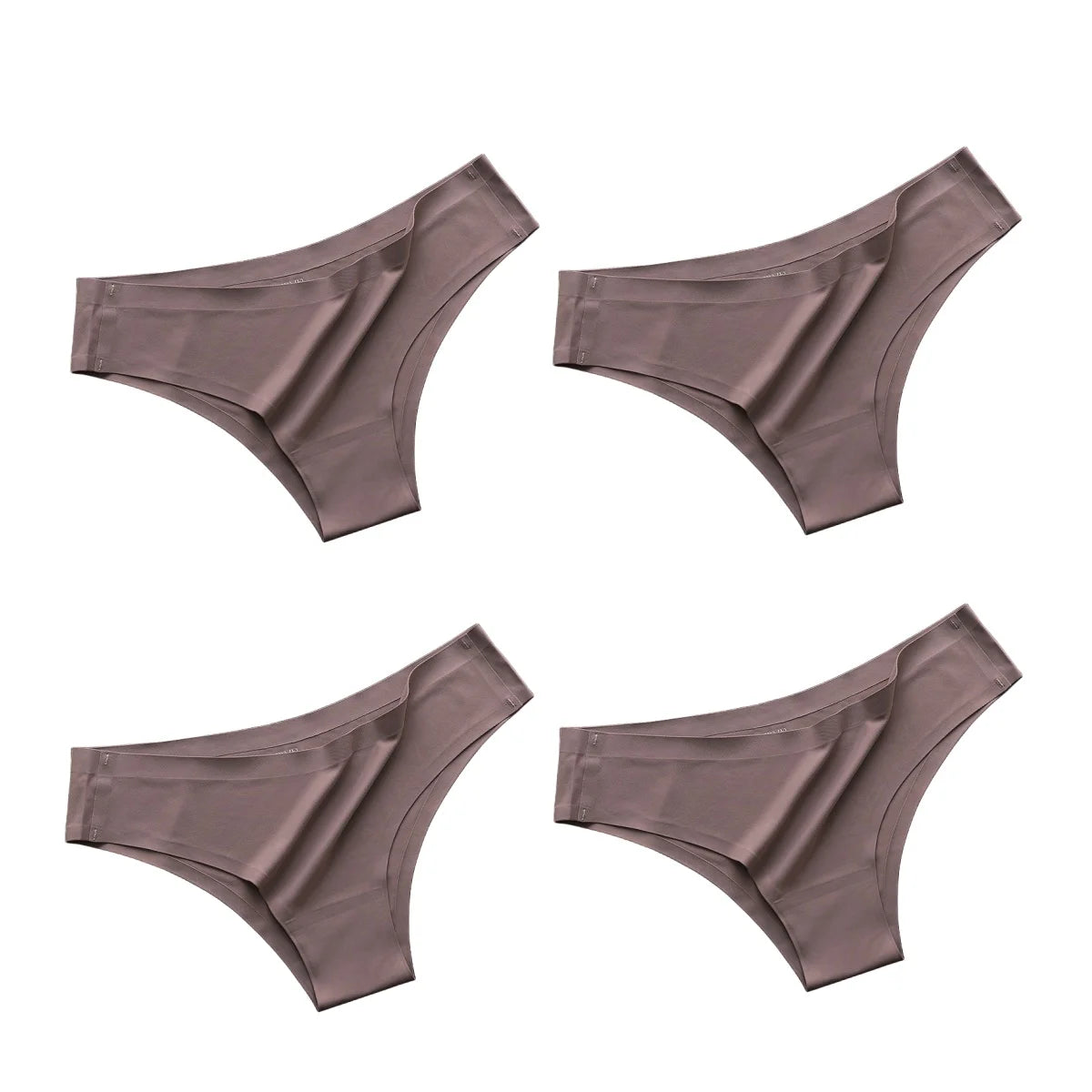 4PCS Seamless Women’s G-String Panties Set – Ultra-Thin Ice Silk Low Waist Invisible Briefs, Soft Breathable Cotton Crotch Underwear