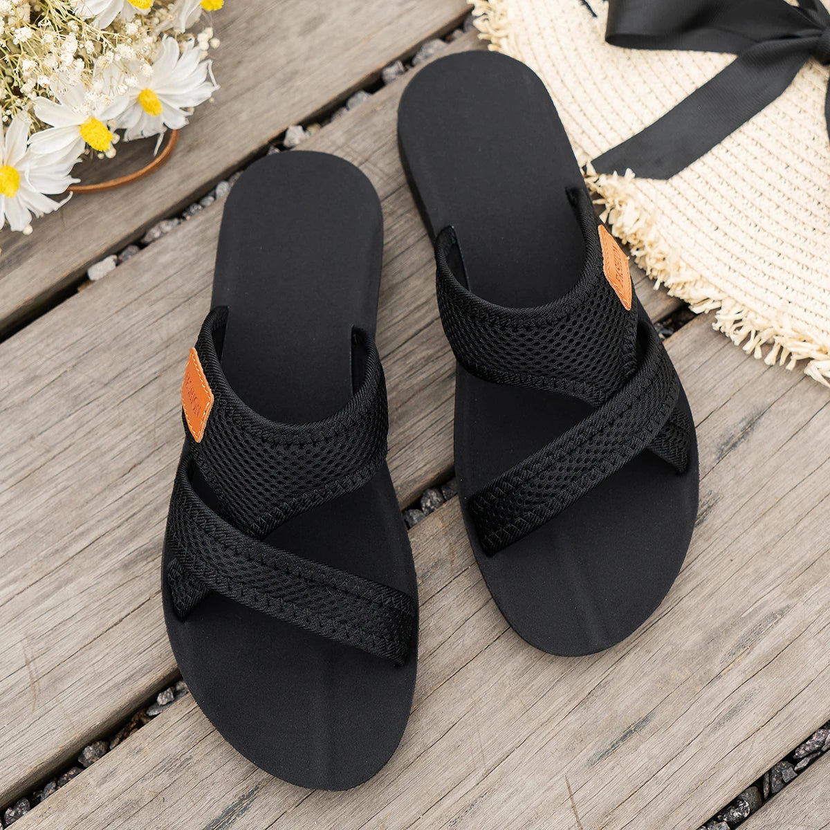 Fashionable Women’s Breathable Mesh Sports Sandals – Comfortable Flat Casual Indoor & Outdoor Wear