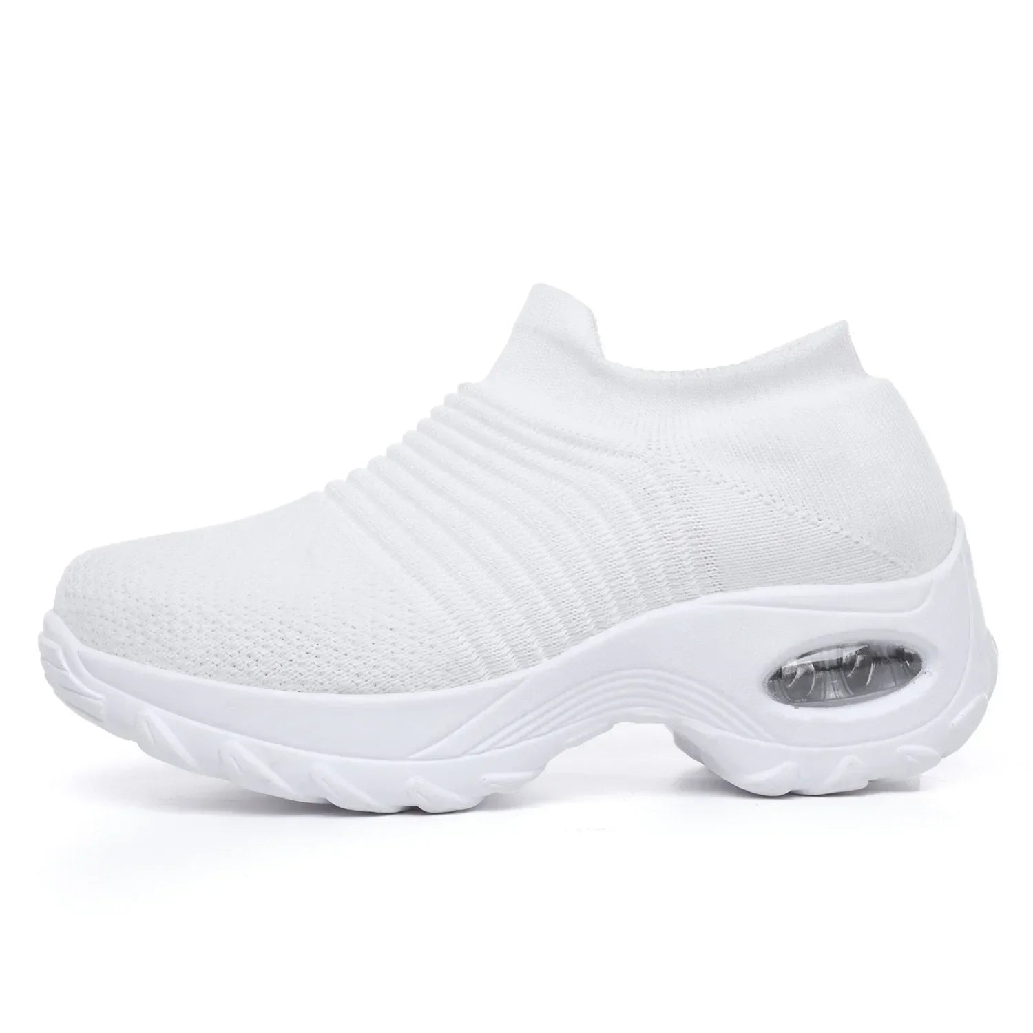 Women’s Breathable Mesh Slip-On Sneakers – Lightweight Casual Running Shoes with Cushioned Rubber Sole (Spring/Autumn)