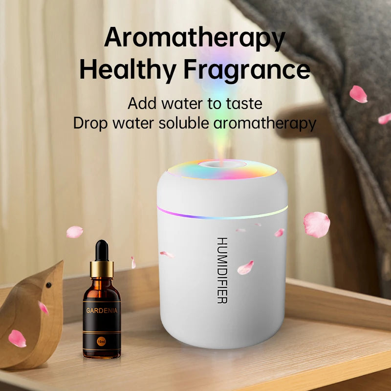 180ml Mini USB Air Humidifier & Essential Oil Diffuser – Portable Aromatherapy Mist Maker with LED Light for Car, Home & Bedroom Air Purification