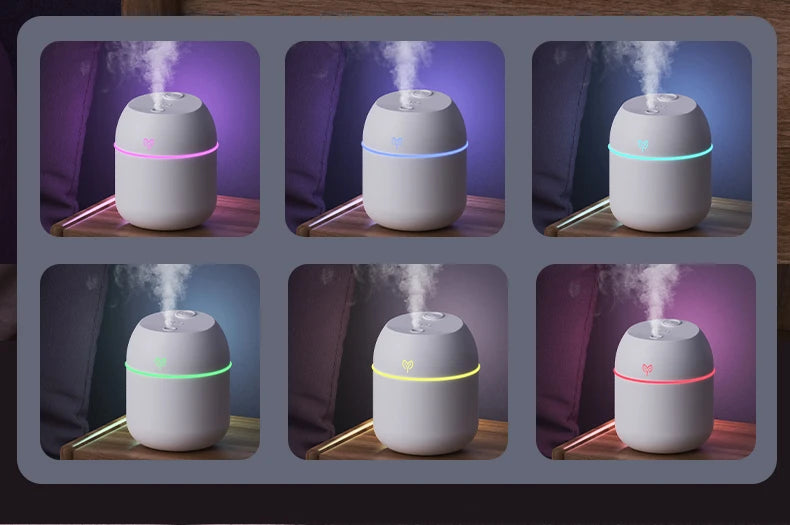 220ML USB Mini Cool Mist Humidifier – Quiet Desktop & Car Aromatherapy Air Humidifier with Auto Shut-Off