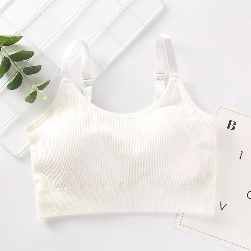 Women’s Seamless Cotton Tube Top Bra – Wire-Free Gathered Comfort Bralette