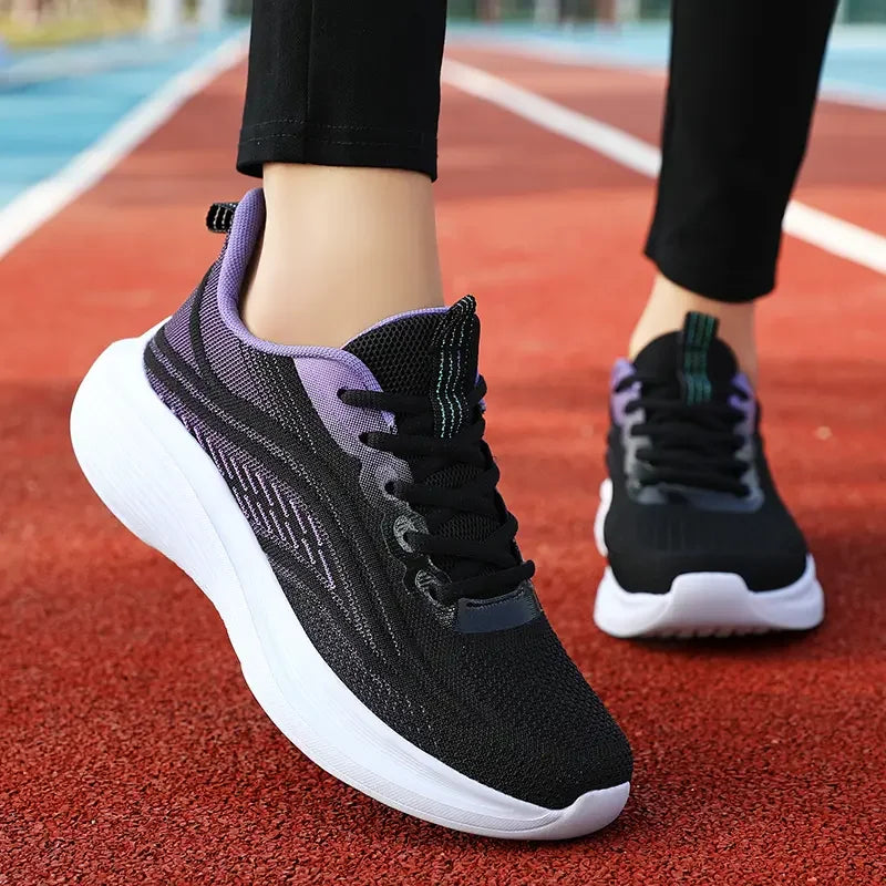 Women’s Breathable Mesh Sneakers – Lightweight Anti-Slip Lace-Up Summer Running & Hiking Athletic Shoes