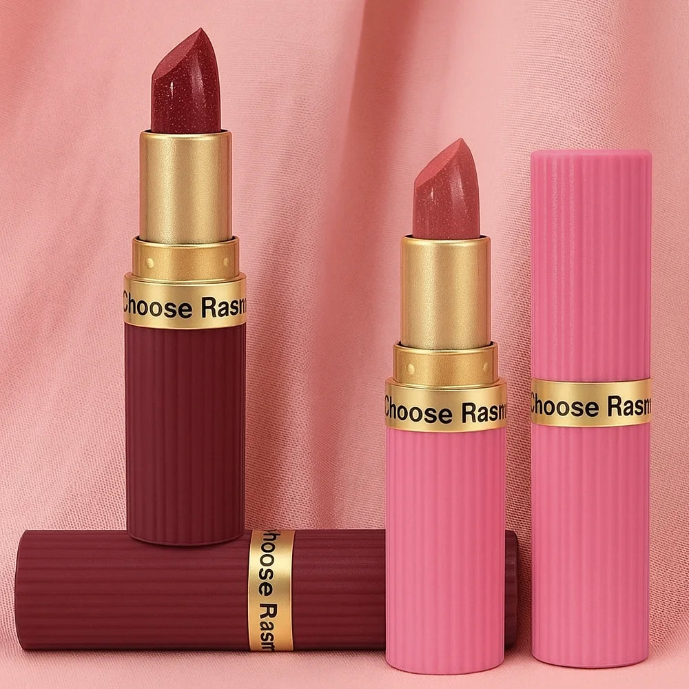 Pearlescent Pink Glitter Velvet Lipstick – Waterproof Long Lasting Matte Metallic Shimmer Diamond Lipstick for Women