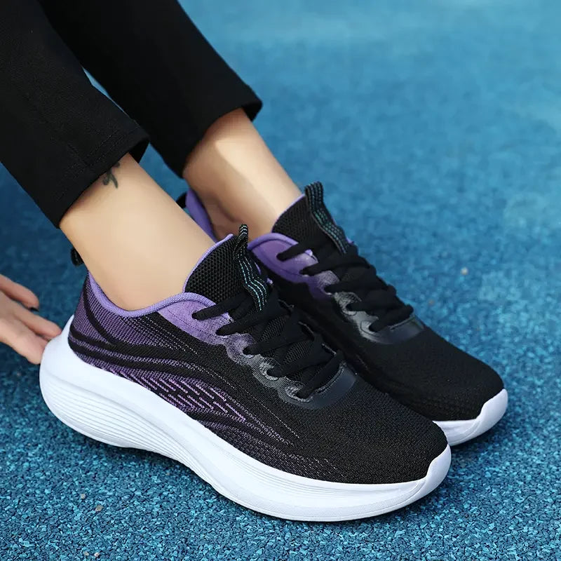 Women’s Breathable Mesh Sneakers – Lightweight Anti-Slip Lace-Up Summer Running & Hiking Athletic Shoes