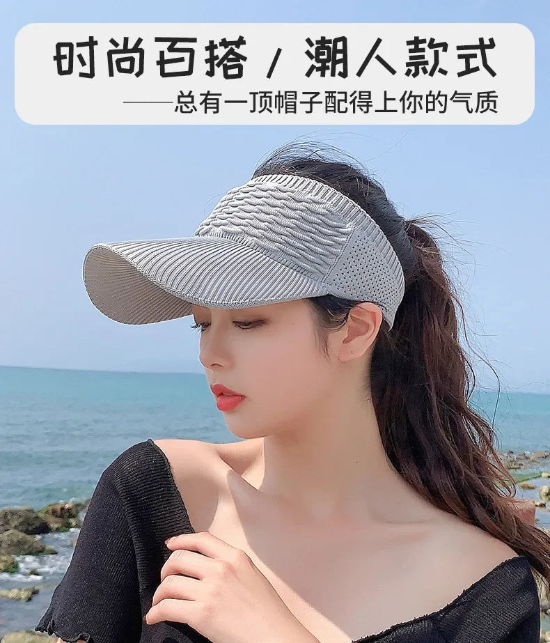 Anti-UV Sun Visor Hat – Breathable Adjustable Open Top Cap for Women & Men | Summer Sports, Golf, Tennis, Beach